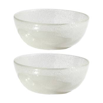 2PK KAS Australia Mini Bubble Glass Bowl Textured Matte Glass One Size White
