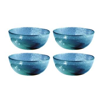 4PK KAS Australia Mini Bubble Glass Bowl Textured Matte Glass One Size Blue