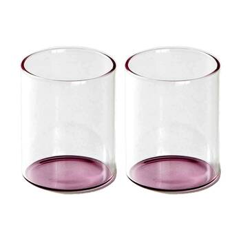 2PK KAS Australia Eden Glass Tumbler Pink Glass Solid Base Durable One Size