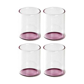 4PK KAS Australia Eden Glass Tumbler Pink Glass Solid Colour Base One Size