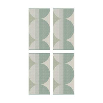 4PK KAS Australia Harri Bath Towel Modern Cotton Yarn Dyed Jacquard 600GSM Sage
