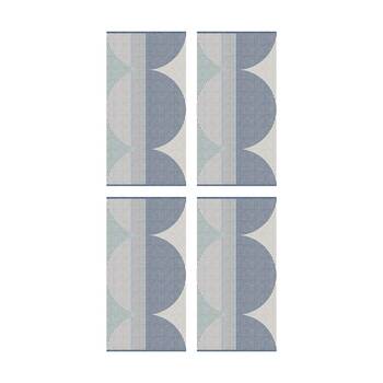 4PK KAS Australia Oversized Harri Hand Towel Modern Cotton Jacquard 550GSM Denim