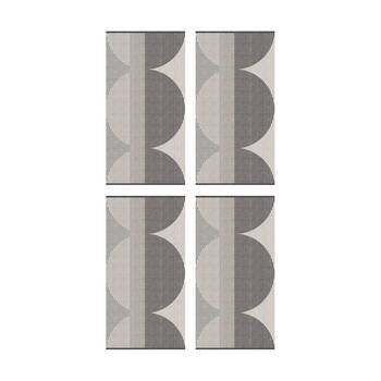 4PK KAS Australia Oversized Harri Hand Towel Modern Jacquard 550GSM Charcoal