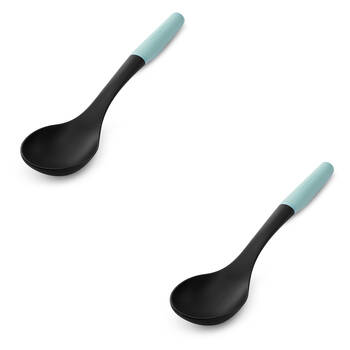 2PK KitchenAid Plastic Soft Grip Basting Spoon Kitchen Utensils - Mineral Water