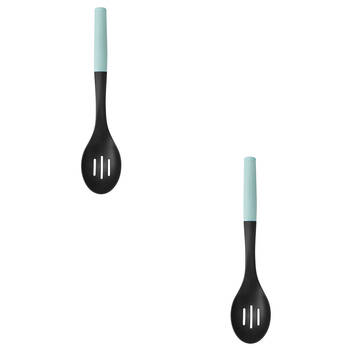 2PK KitchenAid Plastic Soft Grip Slotted Spoon Kitchen Utensils - Mineral Water
