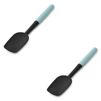 2PK KitchenAid Plastic Soft Grip Spoon Spatula Kitchen Utensils - Mineral Water
