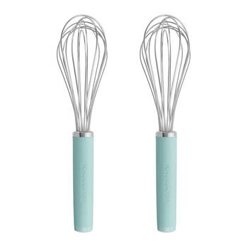 2PK KitchenAid Soft Grip Metal Utility Whisk Cooking Utensil - Mineral Water