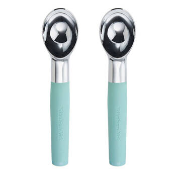 2PK KitchenAid Soft Grip Metal Ice Cream Scoop - Mineral Water
