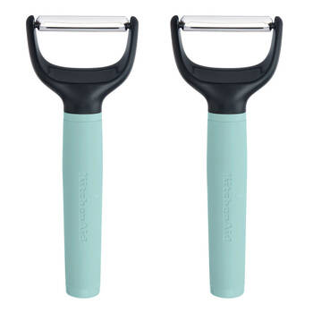 2PK KitchenAid Soft Grip Metal Y Peeler Cooking Utensil - Mineral Water