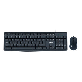 Laser Wired Office Keybord and Mouse Ergonomic Portable Combo Set Black