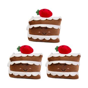 3PK  Living Nature Little Clips Dessert Keychain Plush Fun Toy Assorted