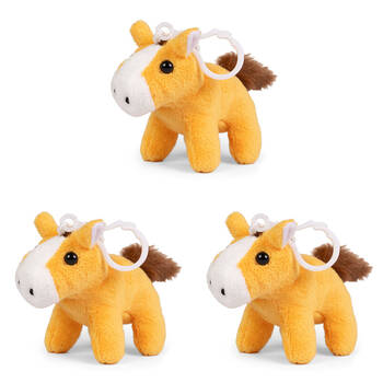 3PK Living Nature Clips Farm Plush Keychain - Assorted 3y+