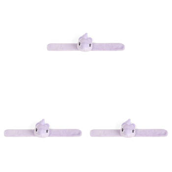 3PK Living Nature Plush Snap Bands Unicorn Faces 5.5x29cm - Assorted