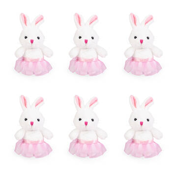 6PK Living Nature Play Tutu Bunny Plush Toy 15cm - Assorted 0y+
