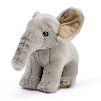 Living Nature Sitting Elephant Calf Plush Toy 18cm - Grey 0y+