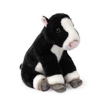 Living Nature Sitting Friesian Calf Plush Toy 19cm - Black 0y+