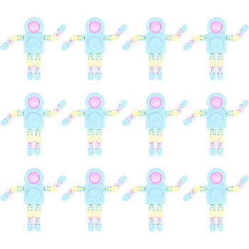 12PK Keycraft Plastic Fidget Robot 6.5x9.7cm - Assorted 3y+