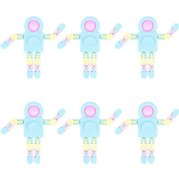 6PK Keycraft Plastic Fidget Robot 6.5x9.7cm - Assorted 3y+