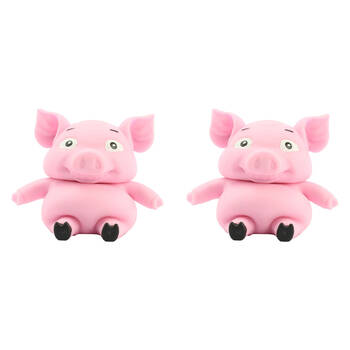 2PK Keycraft Stretch N Smash Squishy Pig Toy - Assorted Pink 3y+