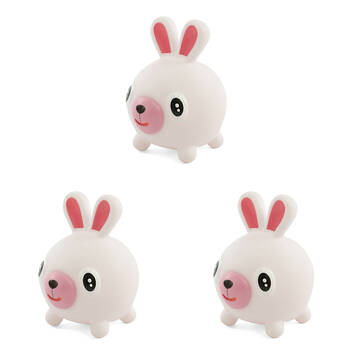 3PK Keycraft Noisy Bunny Soft Animal Sensory Toy 10.5x13cm - Assorted 3y+
