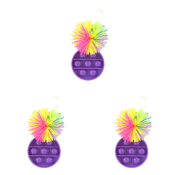 3PK Keycraft Pom Pom Poppers Sensory Toy 13x6cm - Assorted 3y+