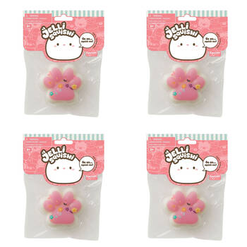 4PK Keycraft Jelli Squishi Small Paw Print Kids Sensory Toy Assorted