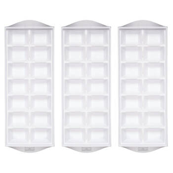 3PK Barcraft Plastic Flexible 14-Ice Cube Tray Mould - White