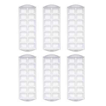 6PK Barcraft Plastic Flexible 14-Ice Cube Tray Mould - White