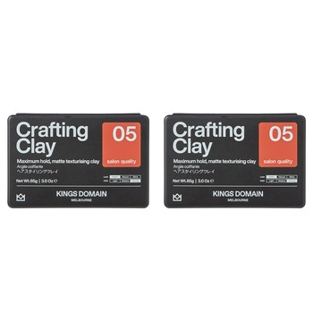 2PK Kings Domain Melbourne Crafting Clay Hair Care/Styling 85g