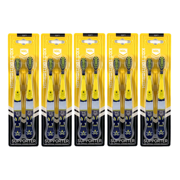 5x 2pc NRL Mascot North Queensland Cowboys Kids/Toddler Soft Toothbrush 3y+