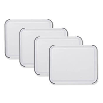 4PK Kitchen Aid Reversible Chopping Board W/ Perimeter Trench Large 35x28cm