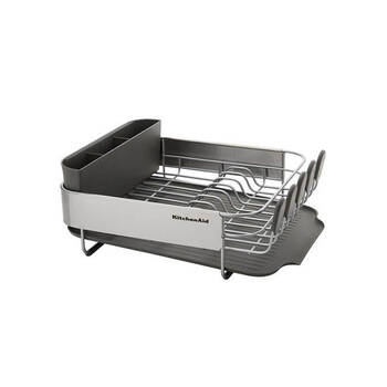 KitchenAid Three Compartment Compact Dish/Sink Drying Rack Charcoal Grey