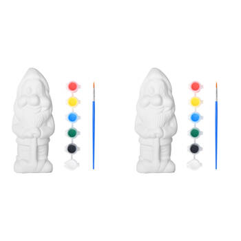 2PK Esschert Design Kids/Children's Paint Your Own Gnome DIY Craft Toy