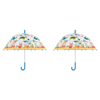 2PK Esschert Design Children's Umbrella Jungle Sea Life Transparent Automatic