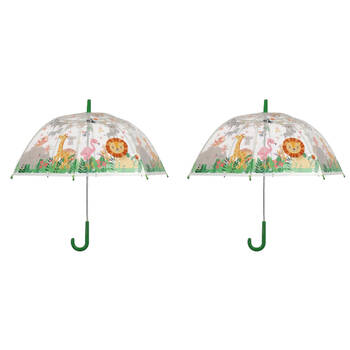 2PK Esschert Design Children's Umbrella Jungle Transparent Automatic