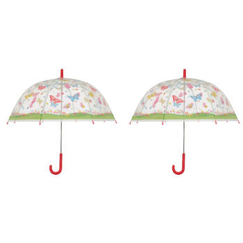 2PK Esschert Design Children's Umbrella Butterflies Transparent Automatic