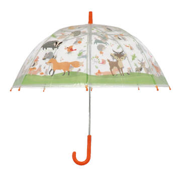 Esschert Design Children's Umbrella Forest Animals Transparent Automatic