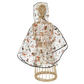 Esschert Design Children's Poncho Forest Animals Transparent Rain Coat