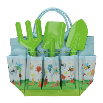 Esschert Design Children's Garden Toolbag Pretend Play Gardening Toy Green
