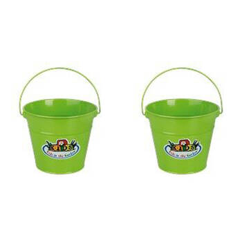 2PK Esschert Design Kids Storage Bucket Gardening Toy 20.5cm Woodland Green