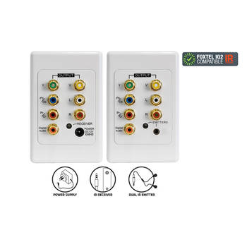 In-wall Component RCA Video IR Kit Cat5 Extender Wall Plate