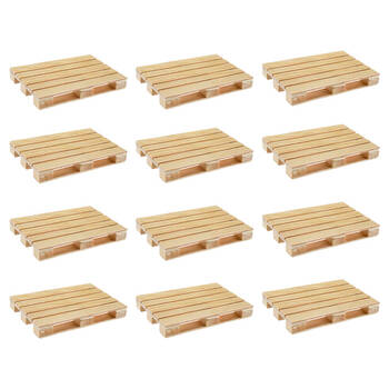 12PK Pallet Glass Wooden Coaster