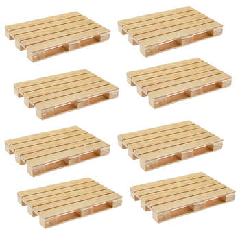 8PK Pallet Glass Wooden Coaster