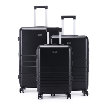 3pc Kate Hill Bloom Wheeled Trolley Hard Suitcase Luggage Set Black