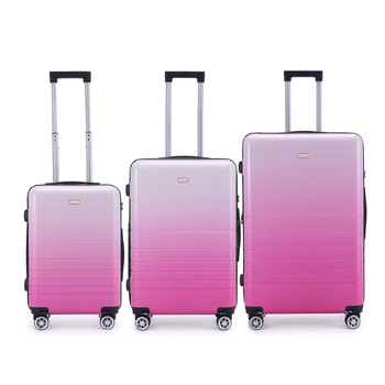 3pc Kate Hill Bloom Wheeled Trolley Hard Suitcase Luggage Set Pink Ombre 