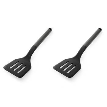 2PK KitchenAid Classic Slotted Nylon Turner/Spatula Cooking Utensil Charcoal Grey