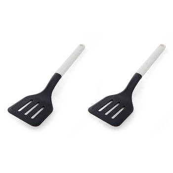 2PK KitchenAid Classic Slotted Nylon Turner/Spatula Cooking Utensil Porcelain White