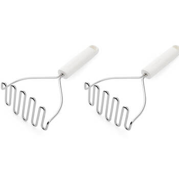 2PK KitchenAid Classic Wire Multipurpose Masher Cooking Utensil Porcelain White