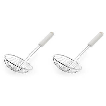 2PK KitchenAid Classic Wire Handheld Food Strainer Cooking Utensil Porcelain White
