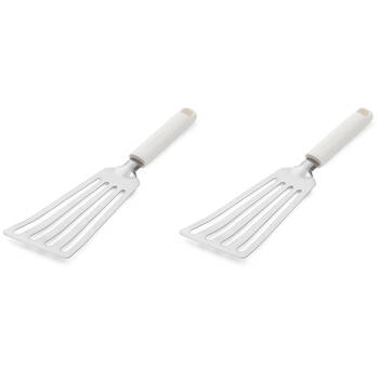 2PK KitchenAid Classic Metal Flexable Turner/Spatula Cooking Utensil Porcelain White